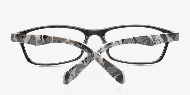 Klamath Black & White PlasticEyeglass Frames from EyeBuyDirect, Closed View