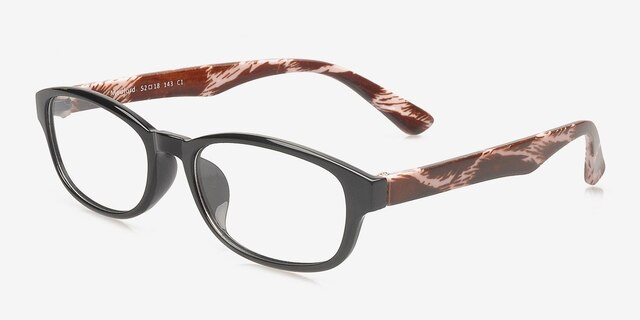 Medford Black & Brown PlasticEyeglass Frames from EyeBuyDirect, Angle View