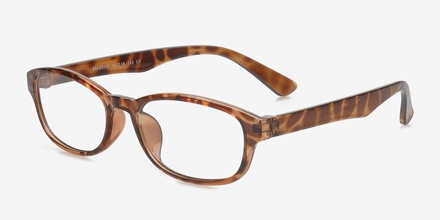 Medford Tortoise PlasticEyeglass Frames from EyeBuyDirect, Angle View