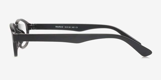 Medford Black PlasticEyeglass Frames from EyeBuyDirect, Side View
