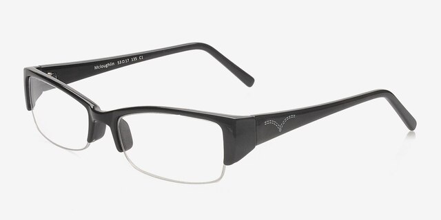 Mcloughlin Black PlasticEyeglass Frames from EyeBuyDirect, Angle View