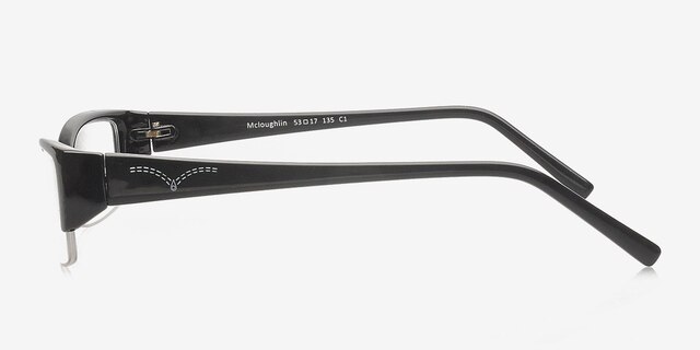 Mcloughlin Black PlasticEyeglass Frames from EyeBuyDirect, Side View