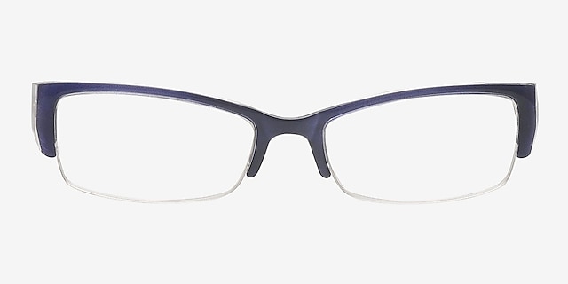 Mcloughlin Navy PlasticEyeglass Frames from EyeBuyDirect, Front View