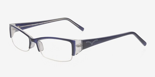 Mcloughlin Navy PlasticEyeglass Frames from EyeBuyDirect, Angle View