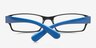 Emmett Black & Blue PlasticEyeglass Frames from EyeBuyDirect, Closed View