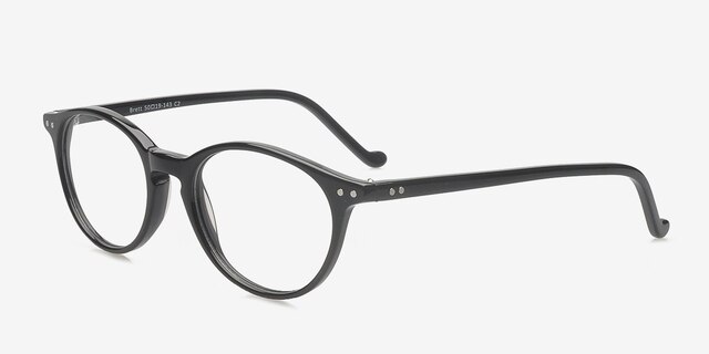 Brett Noir AcétateMontures de lunettes de vue d'EyeBuyDirect, Vue d'Angle