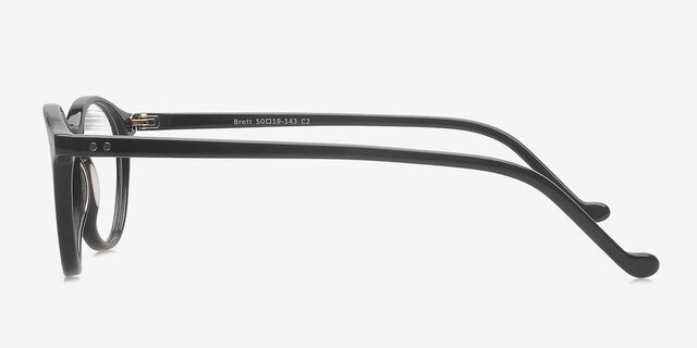 Brett Noir AcétateMontures de lunettes de vue d'EyeBuyDirect, Vue de Côté
