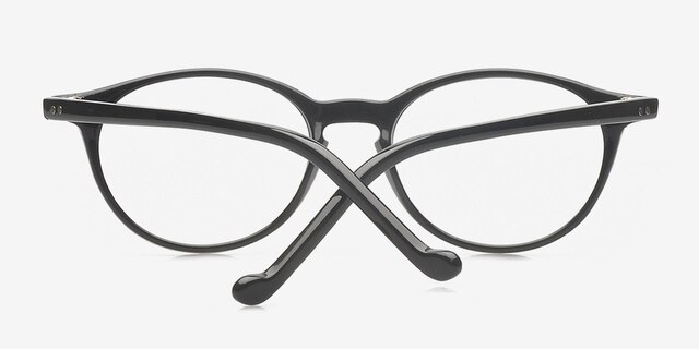 Brett Noir AcétateMontures de lunettes de vue d'EyeBuyDirect, Vue Rapprochée
