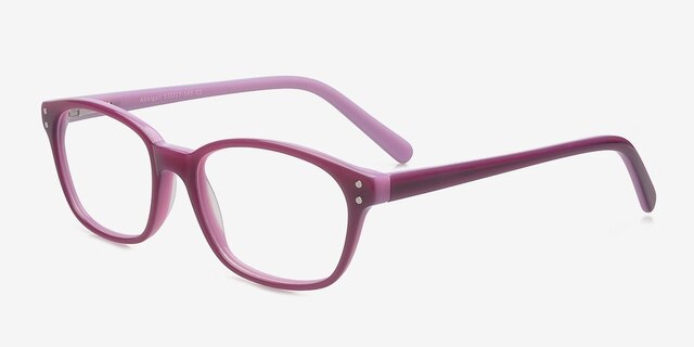 Abbigail Violet AcétateMontures de lunettes de vue d'EyeBuyDirect, Vue d'Angle