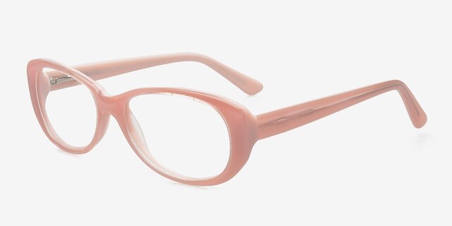 Abby Pink AcetateEyeglass Frames from EyeBuyDirect, Angle View