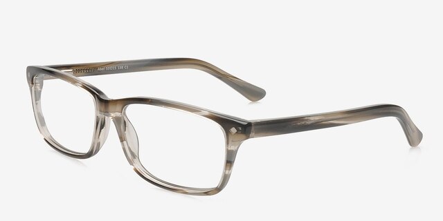 Abel Grey AcetateEyeglass Frames from EyeBuyDirect, Angle View