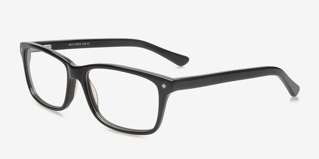 Abel Black AcetateEyeglass Frames from EyeBuyDirect, Angle View