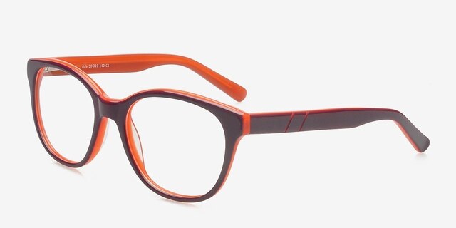 Ada Purple AcetateEyeglass Frames from EyeBuyDirect, Angle View