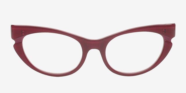 Addilyn Burgundy AcetateEyeglass Frames from EyeBuyDirect, Front View