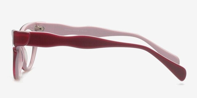 Addilyn Burgundy AcetateEyeglass Frames from EyeBuyDirect, Side View