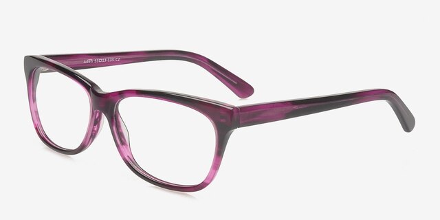 Aden Purple AcetateEyeglass Frames from EyeBuyDirect, Angle View