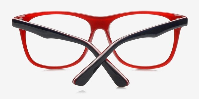 Aditya Navy & Red AcetateEyeglass Frames from EyeBuyDirect, Closed View