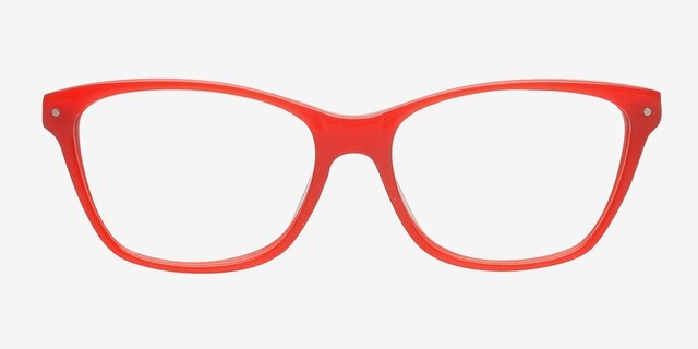 Adelaide Red AcetateEyeglass Frames from EyeBuyDirect, Front View