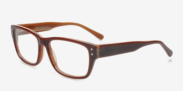Adonis Brun AcétateMontures de lunettes de vue d'EyeBuyDirect, Vue d'Angle