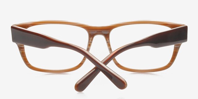 Adonis Brun AcétateMontures de lunettes de vue d'EyeBuyDirect, Vue Rapprochée