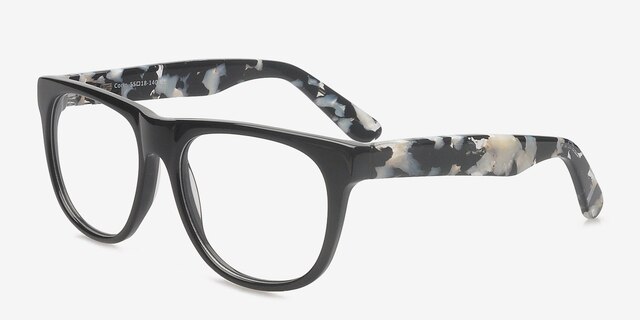 Corin Black AcetateEyeglass Frames from EyeBuyDirect, Angle View