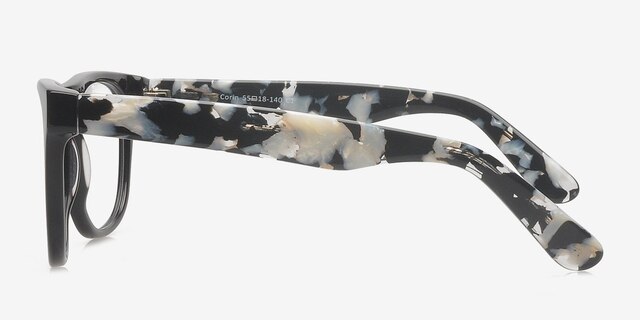 Corin Black AcetateEyeglass Frames from EyeBuyDirect, Side View