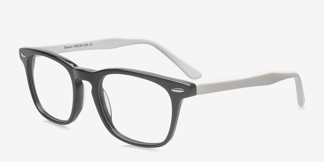 Devon Black AcetateEyeglass Frames from EyeBuyDirect, Angle View