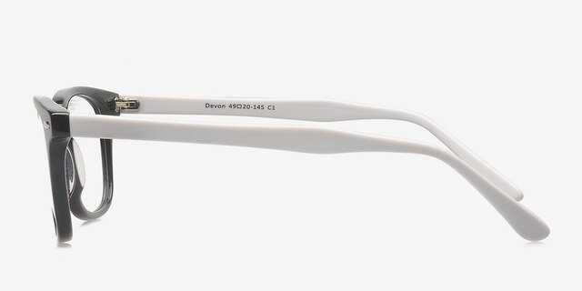 Devon Black AcetateEyeglass Frames from EyeBuyDirect, Side View