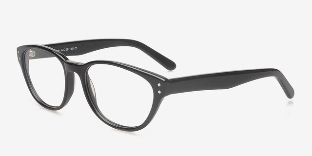 Drew Black AcetateEyeglass Frames from EyeBuyDirect, Angle View