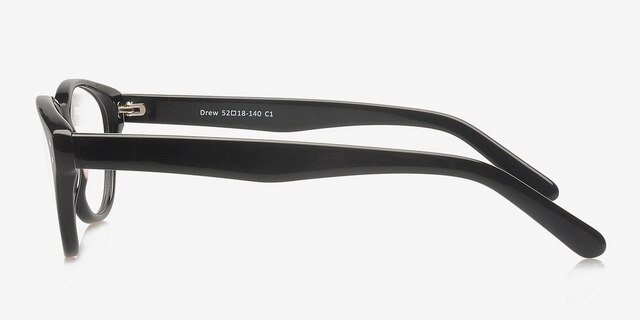 Drew Black AcetateEyeglass Frames from EyeBuyDirect, Side View