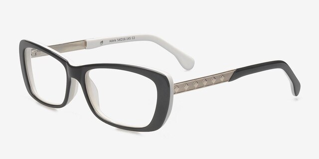 Adele Black AcetateEyeglass Frames from EyeBuyDirect, Angle View