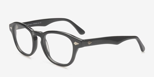 Ellington Black AcetateEyeglass Frames from EyeBuyDirect, Angle View