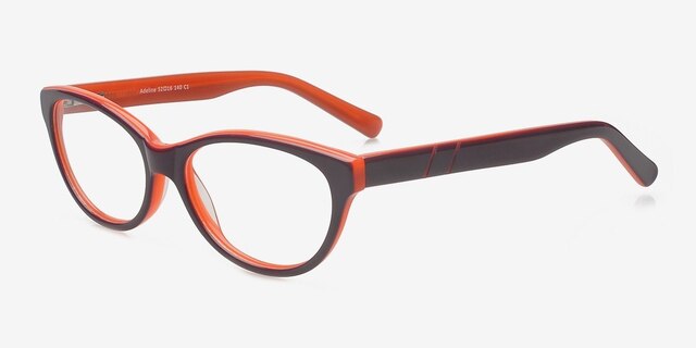 Adeline Purple AcetateEyeglass Frames from EyeBuyDirect, Angle View