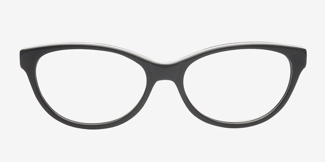 Adeline Black AcetateEyeglass Frames from EyeBuyDirect, Front View