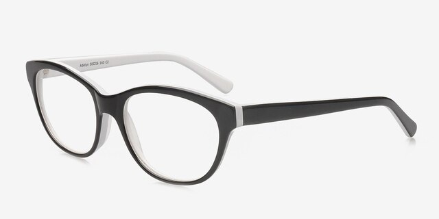 Adelyn Black AcetateEyeglass Frames from EyeBuyDirect, Angle View
