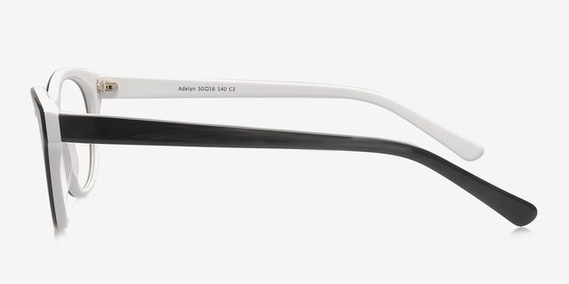 Adelyn Black AcetateEyeglass Frames from EyeBuyDirect, Side View