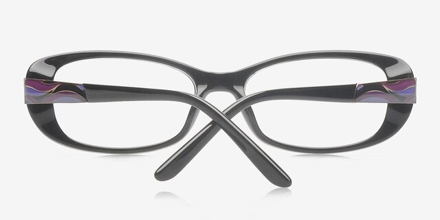 Emerson Black & Purple AcétateMontures de lunettes de vue d'EyeBuyDirect, Vue Rapprochée
