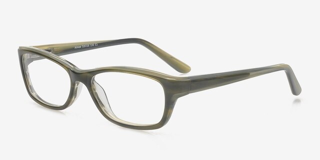 Aimee Olive AcetateEyeglass Frames from EyeBuyDirect, Angle View