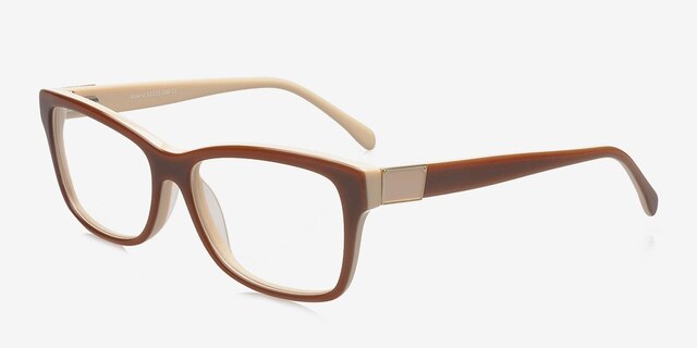 Aiyana Brown AcetateEyeglass Frames from EyeBuyDirect, Angle View