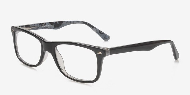 Akira Black AcetateEyeglass Frames from EyeBuyDirect, Angle View
