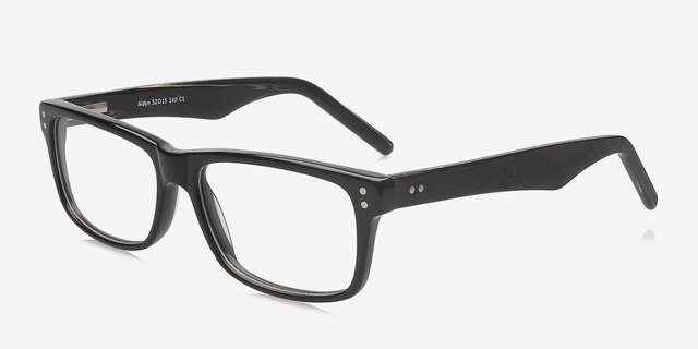 Aidyn Black AcetateEyeglass Frames from EyeBuyDirect, Angle View