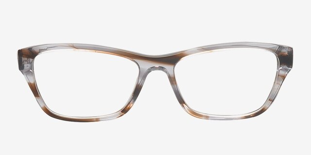 Flynn Brown & Clear AcetateEyeglass Frames from EyeBuyDirect, Front View