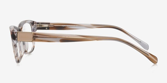 Flynn Brown & Clear AcetateEyeglass Frames from EyeBuyDirect, Side View