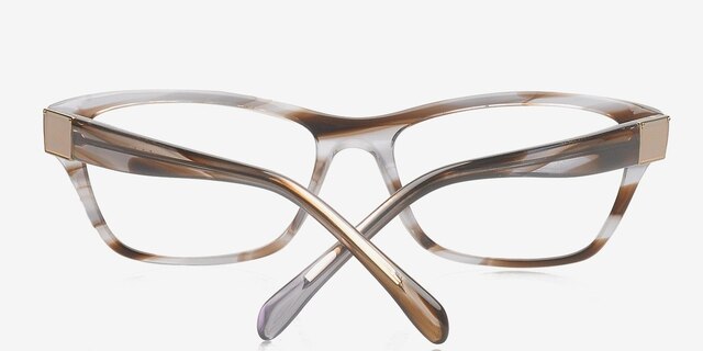 Flynn Brown & Clear AcetateEyeglass Frames from EyeBuyDirect, Closed View