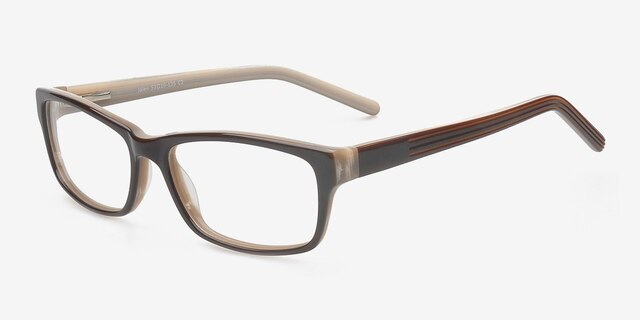 Jalen Brun AcétateMontures de lunettes de vue d'EyeBuyDirect, Vue d'Angle