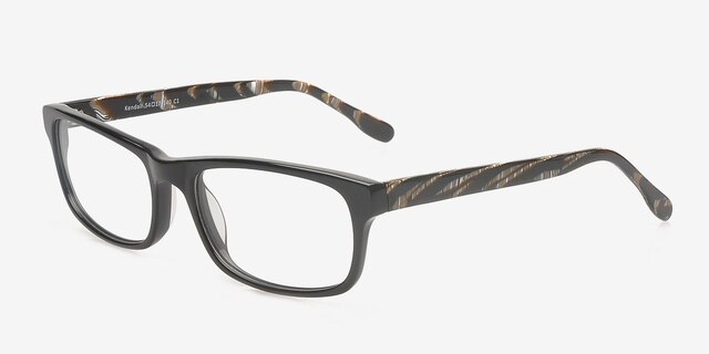 Kendall Black AcetateEyeglass Frames from EyeBuyDirect, Angle View