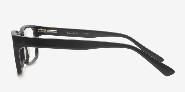 Kennedy Noir AcétateMontures de lunettes de vue d'EyeBuyDirect, Vue de Côté