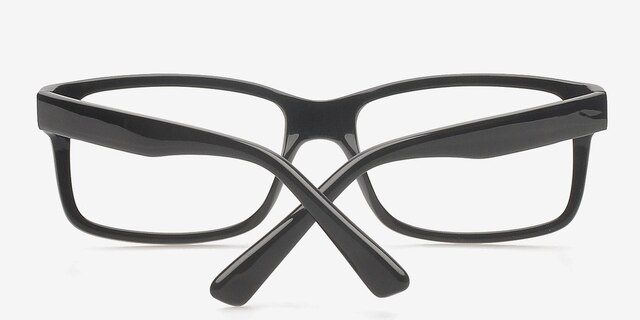 Kennedy Noir AcétateMontures de lunettes de vue d'EyeBuyDirect, Vue Rapprochée