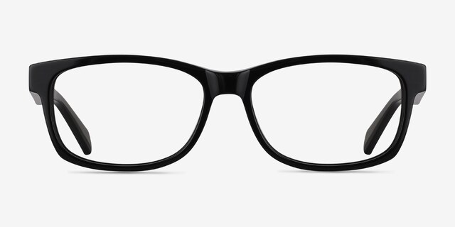 Kyle Noir AcétateMontures de lunettes de vue d'EyeBuyDirect, Vue de Face