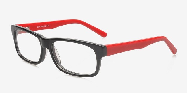 Lane Black AcetateEyeglass Frames from EyeBuyDirect, Angle View